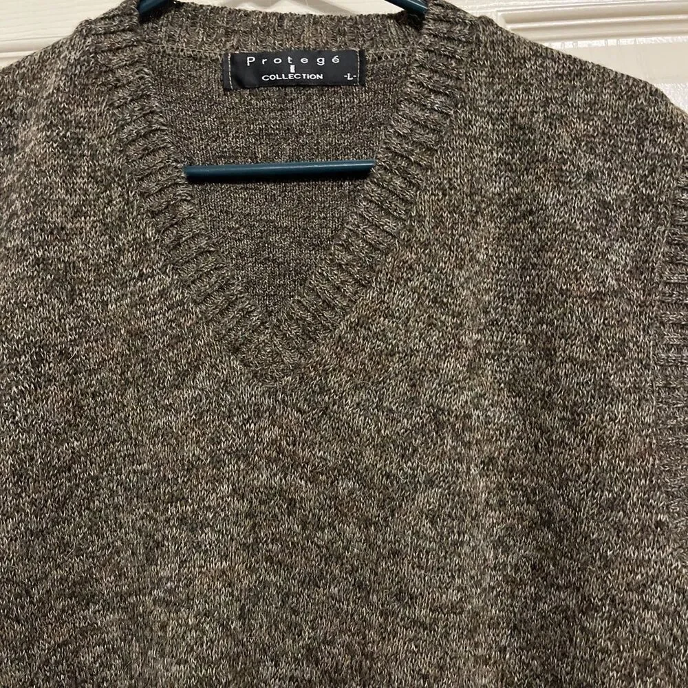 Vintage Protege Wool Alpaca Acrylic Cable Knit Sweater Vest Men L Academia USA